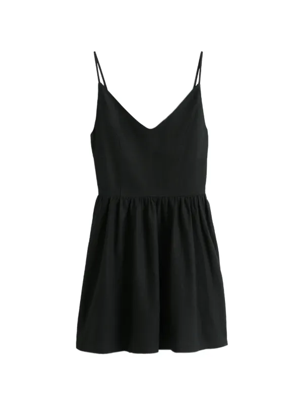 tommy mini dress Tommy Jeans smocked-back Flared Mini Dress | Black