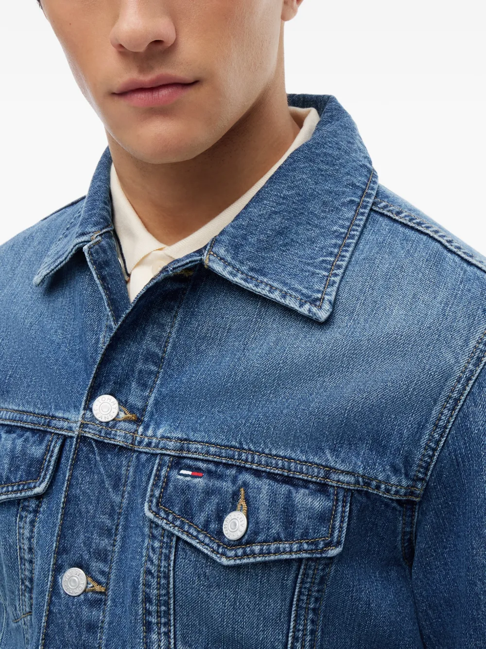 Tommy Jeans Ryan denim jack met logopatch Blauw