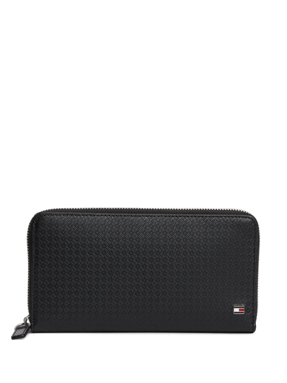 Tommy Hilfiger monogram-embossed zip-around leather wallet - Nero