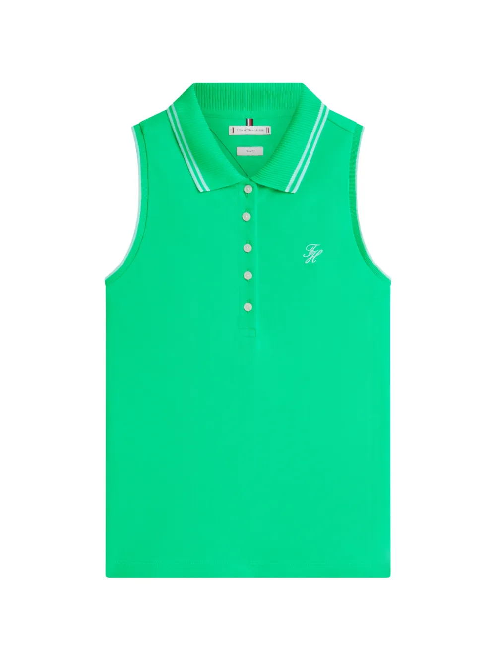 Tommy Hilfiger - 1985 slim-fit sleeveless cotton polo shirt - mulher - algodão/Elastano - L - Verde