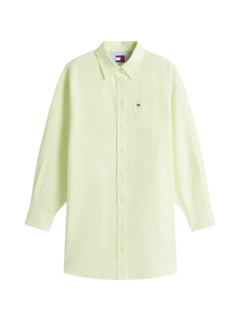 Tommy Jeans vestido camisero corto con rayas verticales