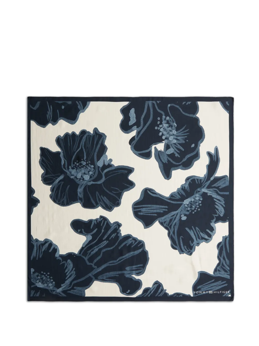 Tommy Hilfiger floral-print square scarf - Blu