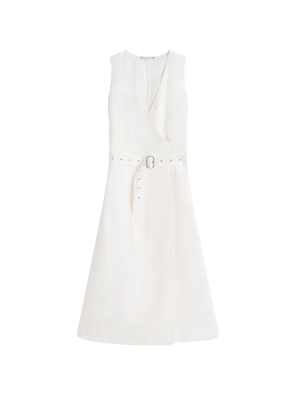 Tommy Hilfiger sleeveless belted wrap dress - Bianco