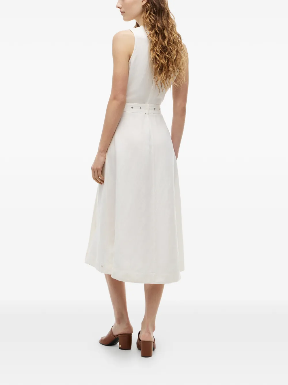 Tommy Hilfiger Mouwloze wikkeljurk met riem Wit