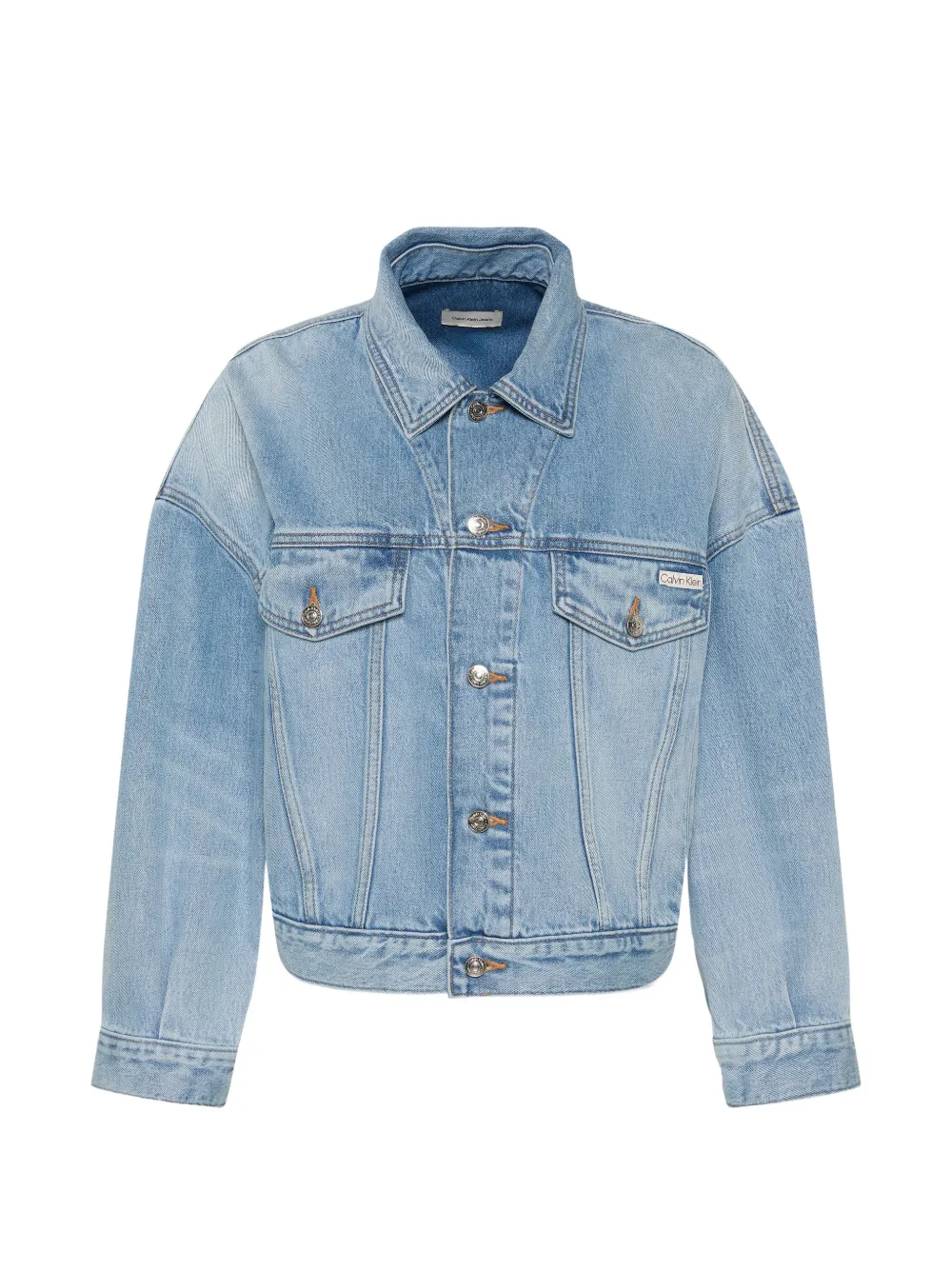 Calvin Klein logo-patch denim jacket - Blau