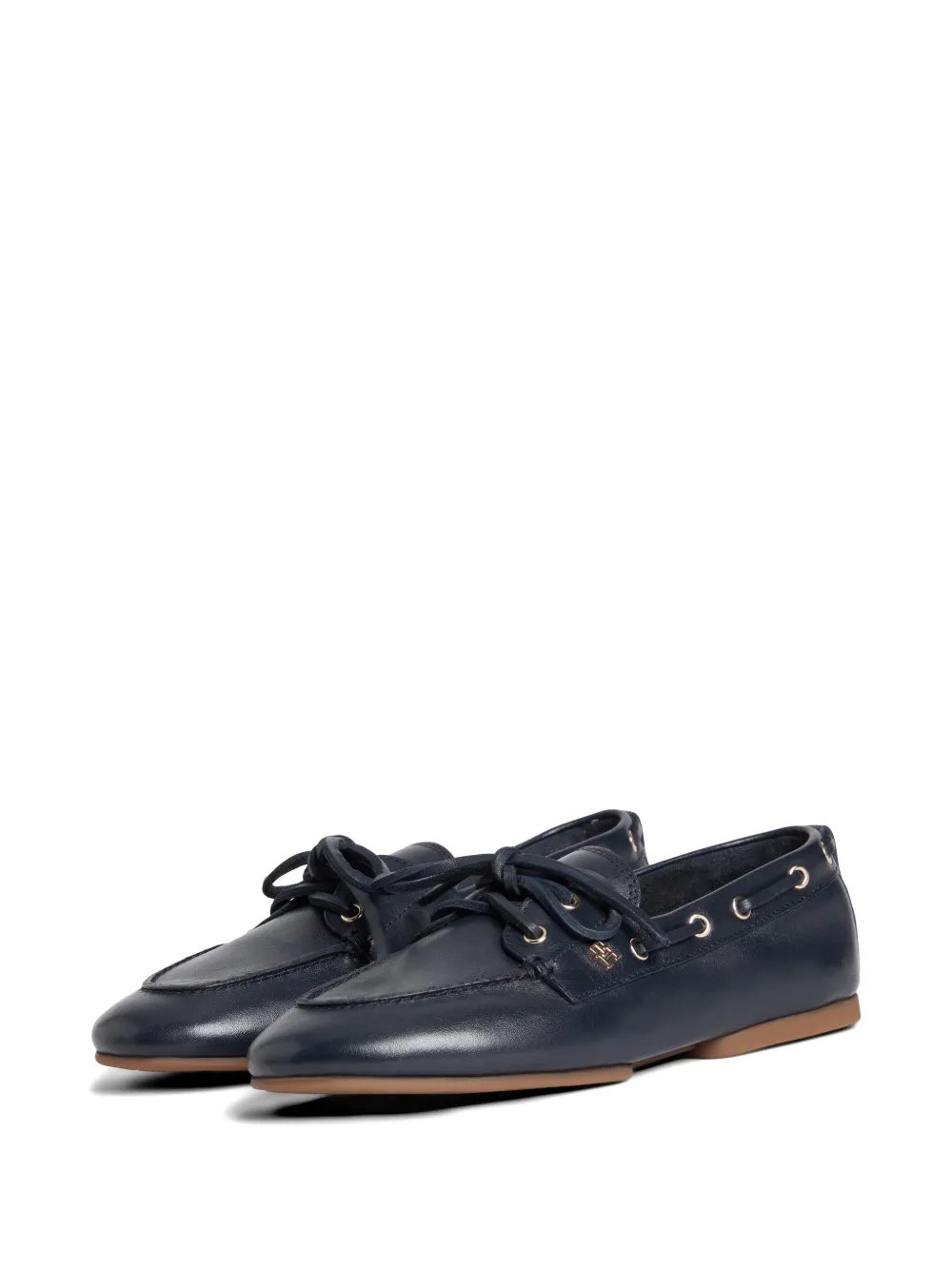 Tommy Hilfiger lace-up monogram boat shoes Blauw