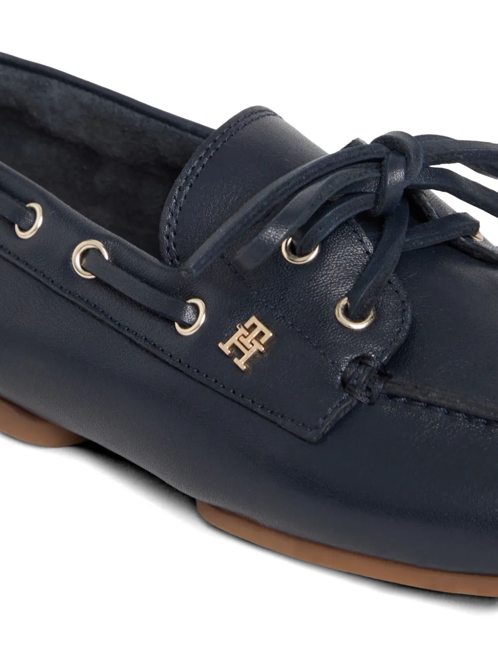 Tommy Hilfiger lace-up monogram boat shoes Blauw