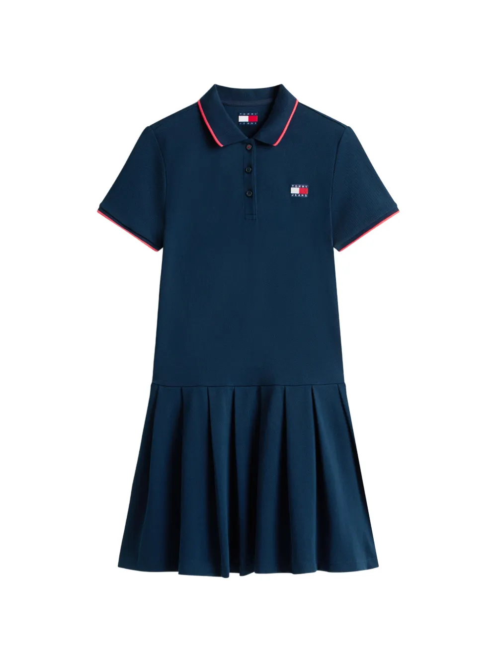 Tommy Jeans pleated-skirt mini polo dress - Blu