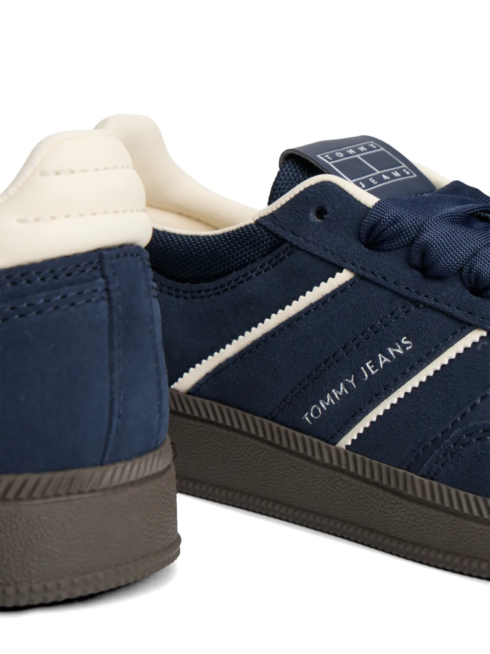 Tommy Jeans The Greenwich Edge logo-print suede sneakers Blauw