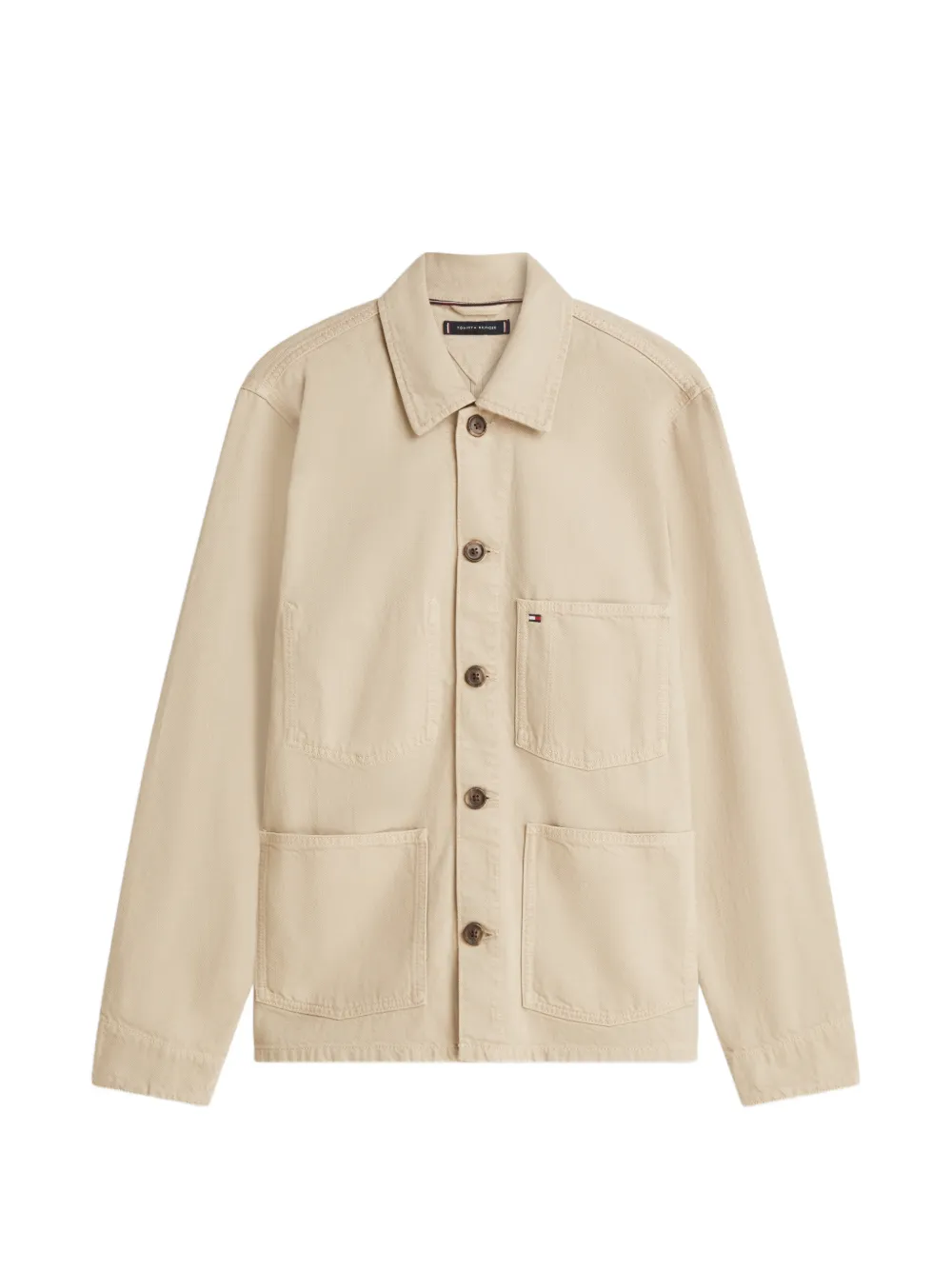 Tommy Hilfiger flag embroidered denim chore jacket - Nude