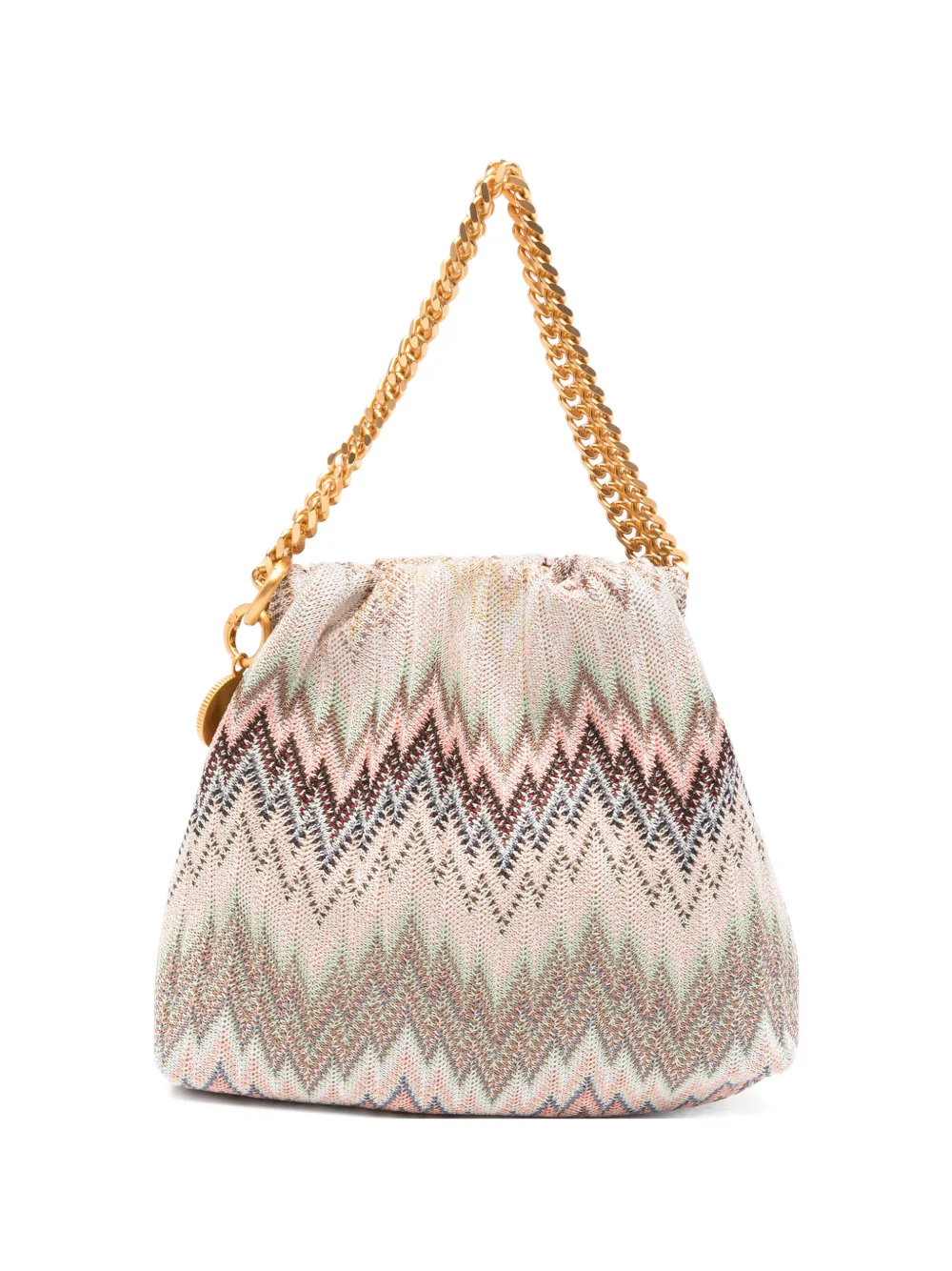 Missoni zigzag-knit chain-link mini bag - Toni neutri