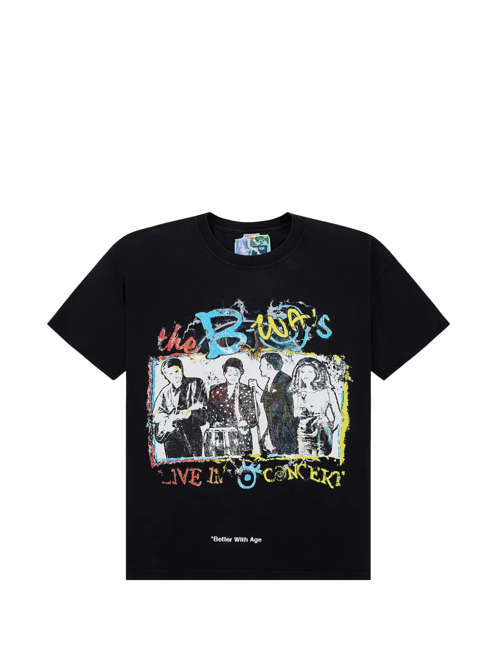 Better with Age  코스믹 그래픽 프린트 티셔츠 | 블랙