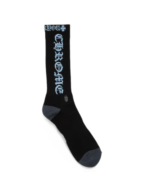 Chrome Hearts logo-intarsia ribbed-knit socks