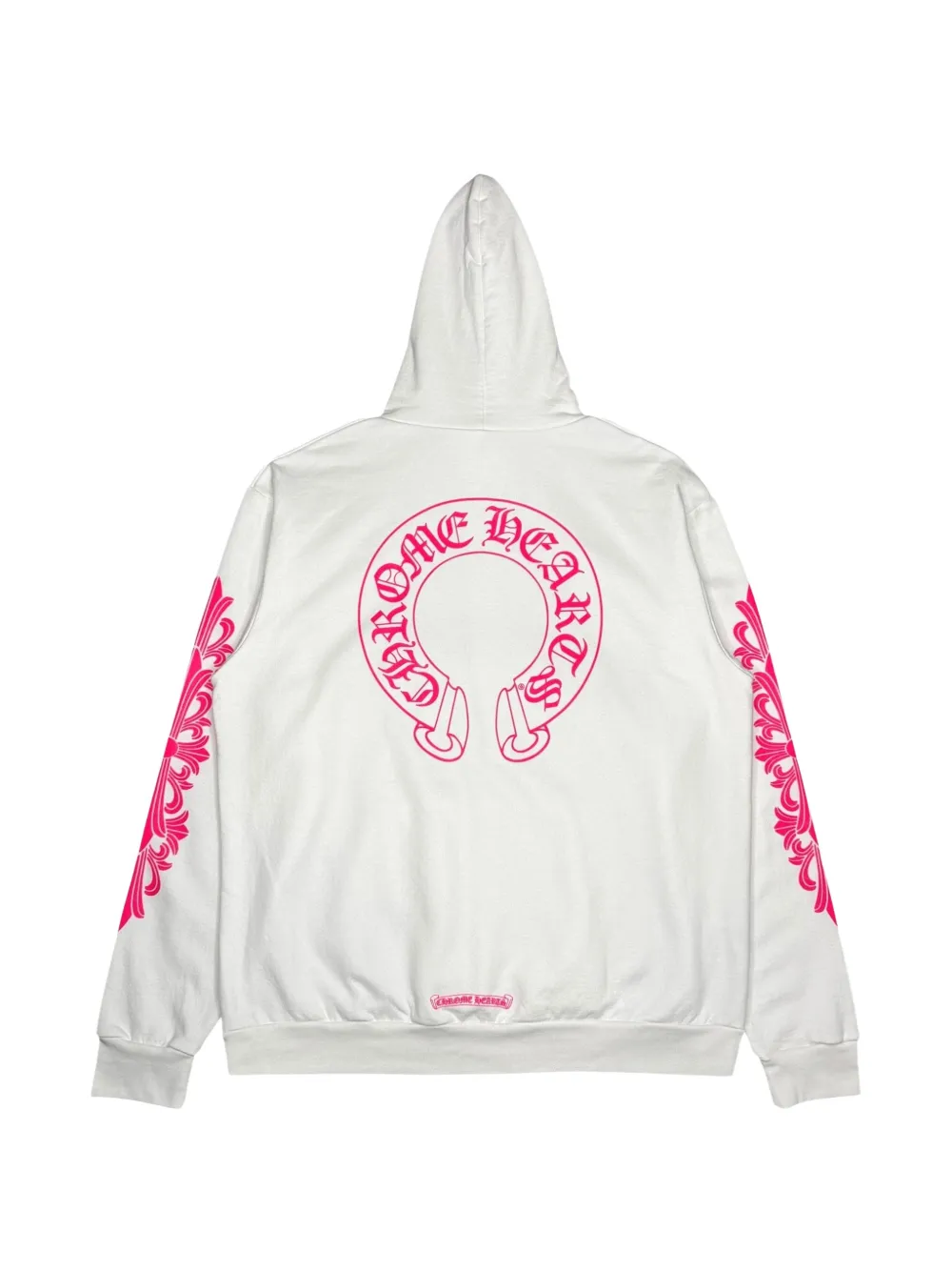 Chrome Hearts Horseshoe hoodie met bloemenprint Wit