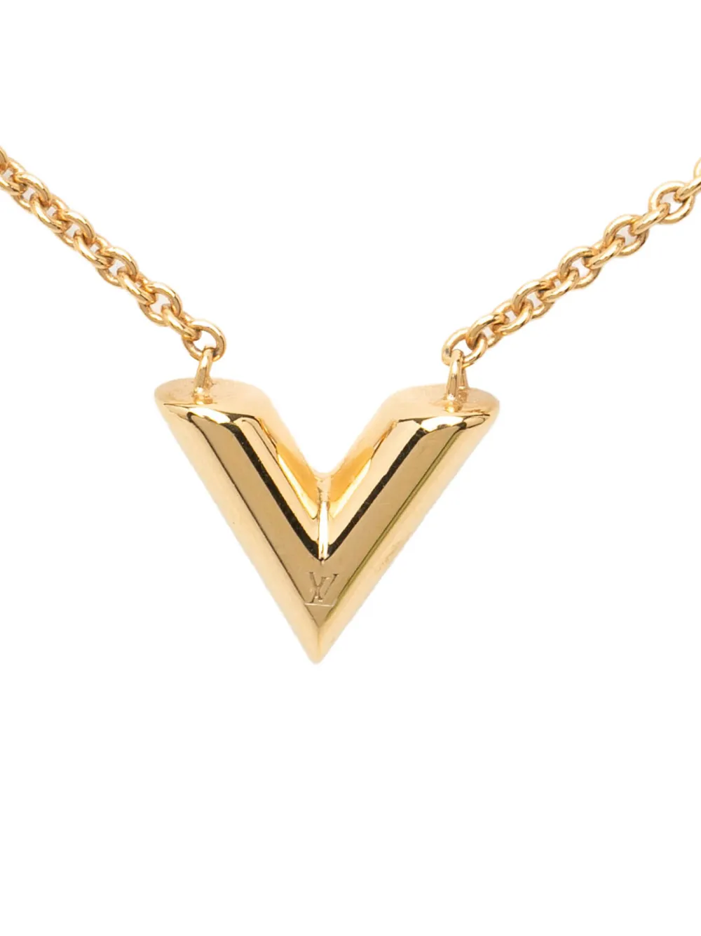 Louis Vuitton Pre-Owned 2021 Gold Plated Essential V Necklace costume necklace - Oro