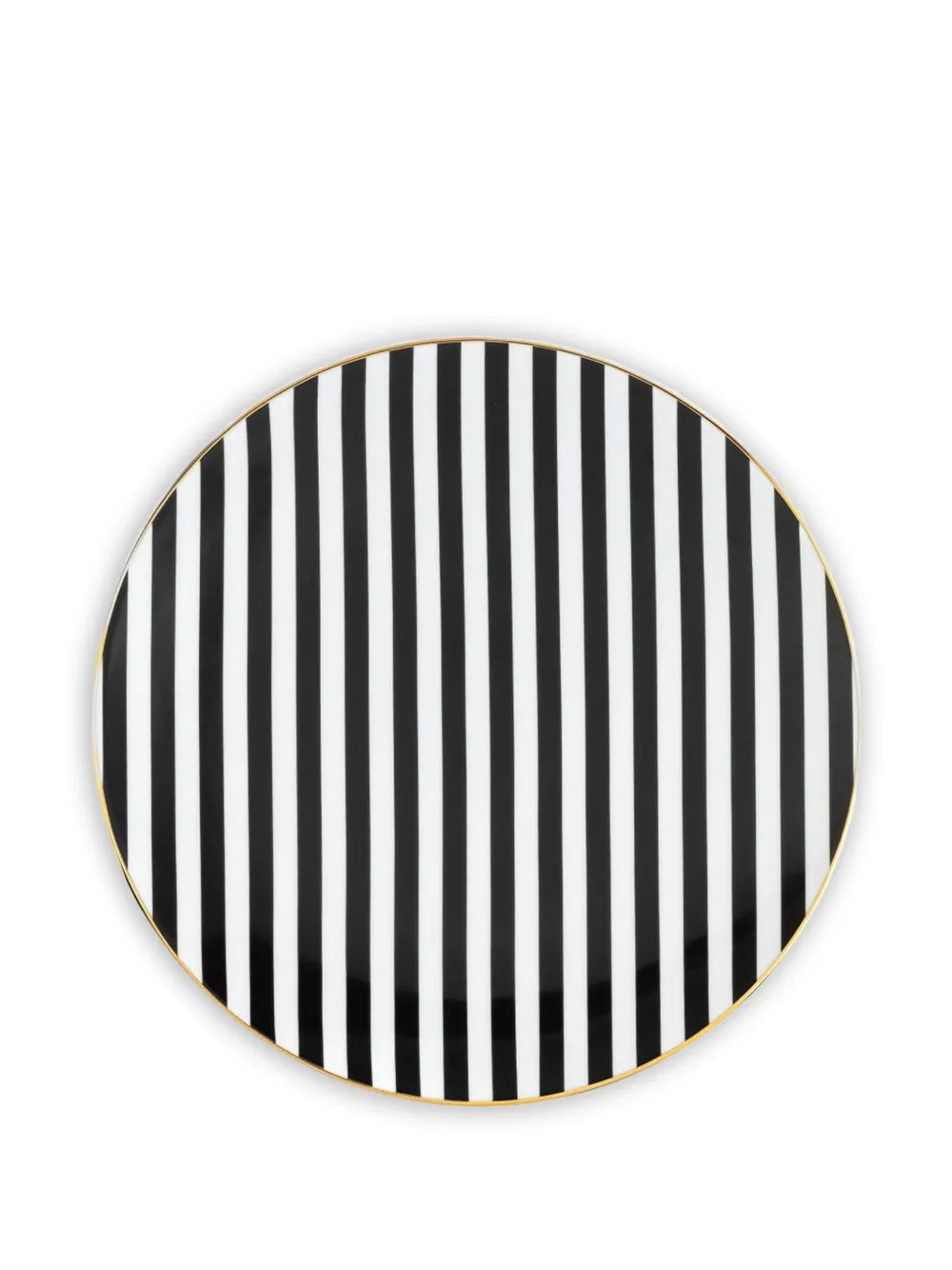 Simone Guidarelli Home Souvenirs De Voyage stripe gold edging charger plate - Schwarz