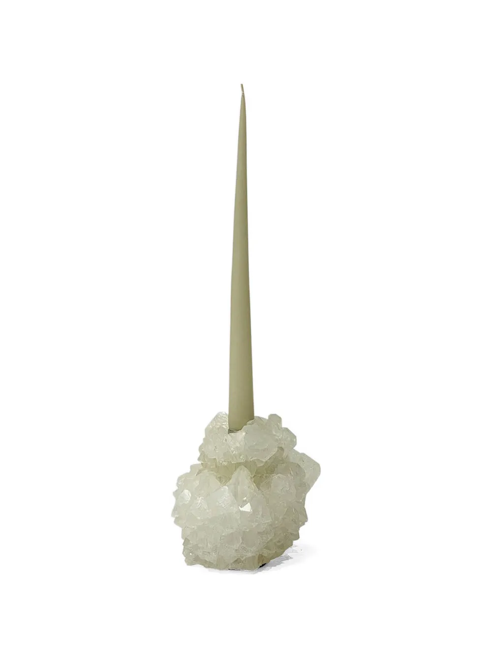 Mineral Series crystal candlestick holder - Bianco