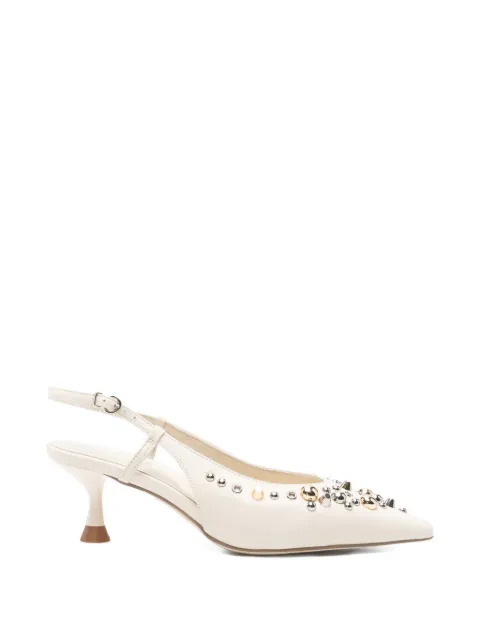 APEPAZZA Glow 01 stud-embellished slingback pumps
