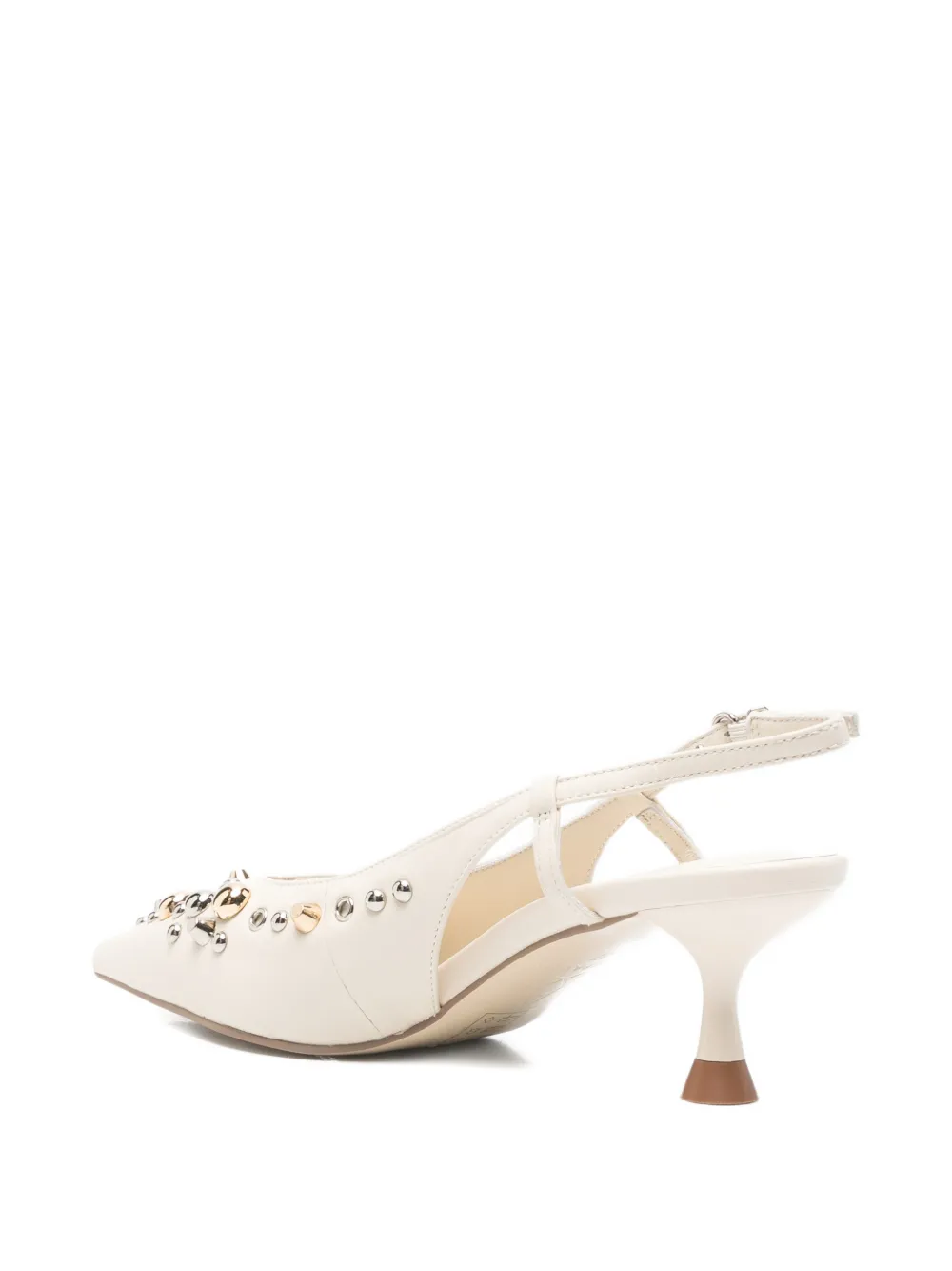 APEPAZZA Flow 01 slingback pumps verfraaid met studs Beige