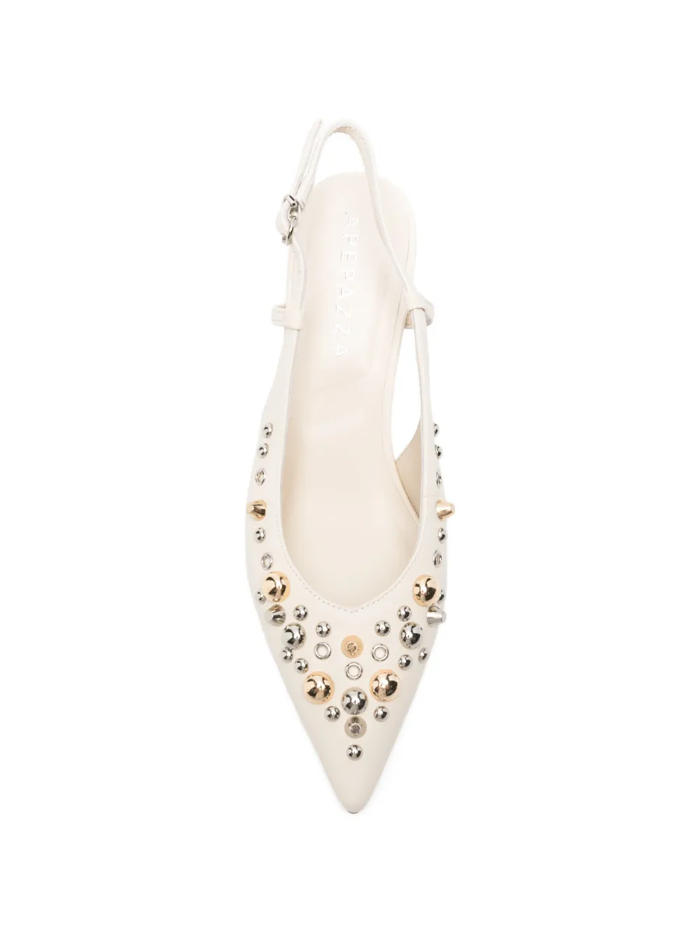 APEPAZZA Flow 01 slingback pumps verfraaid met studs Beige