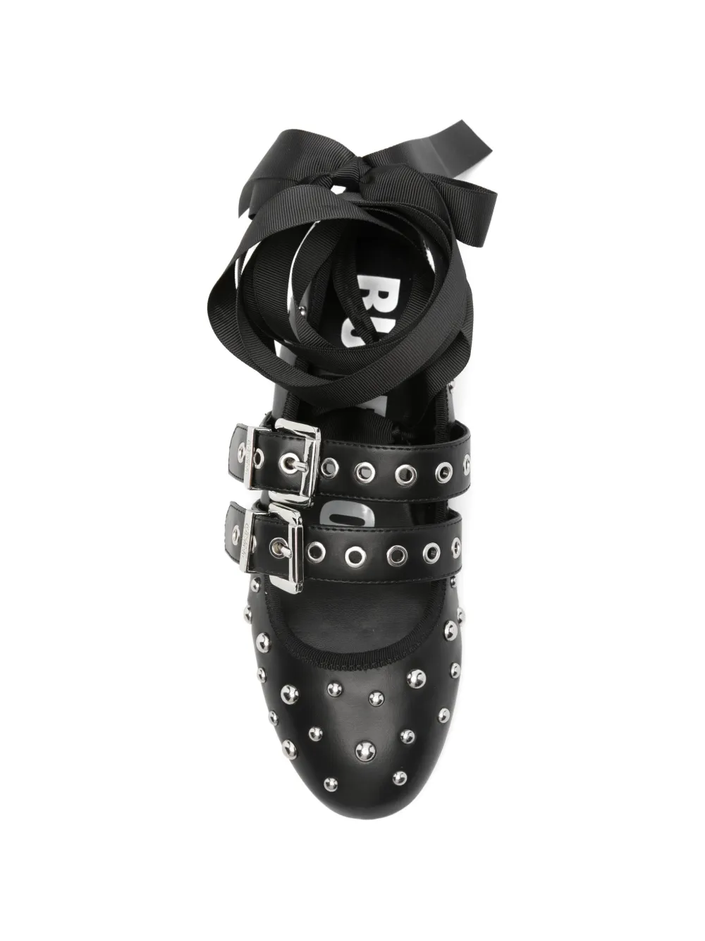 Buffalo Daphne ballerina's met studs en gesp Zwart