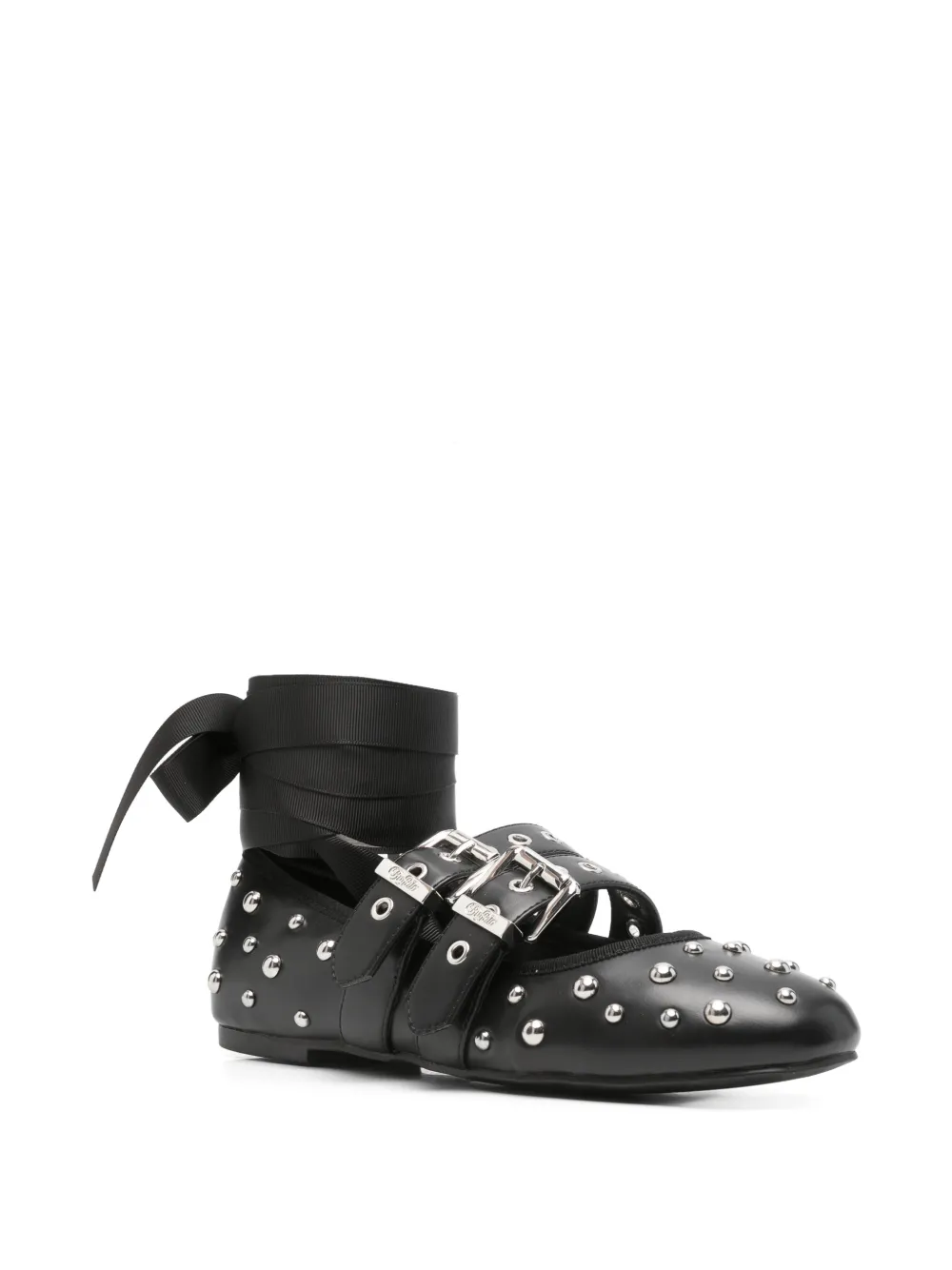 Buffalo Daphne ballerina's met studs en gesp Zwart
