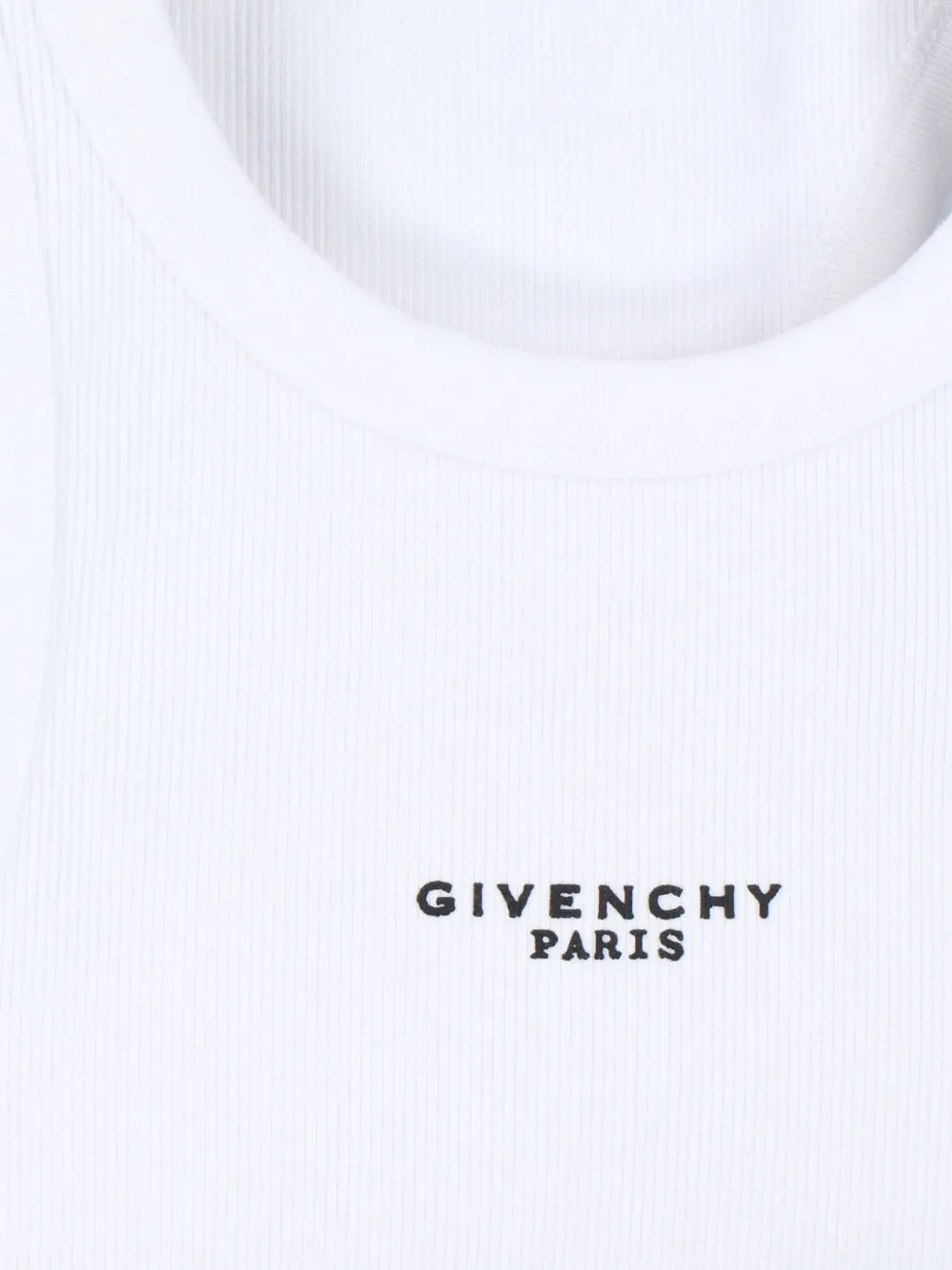  Givenchy Top Sin Mangas Con Logo - Blanco 