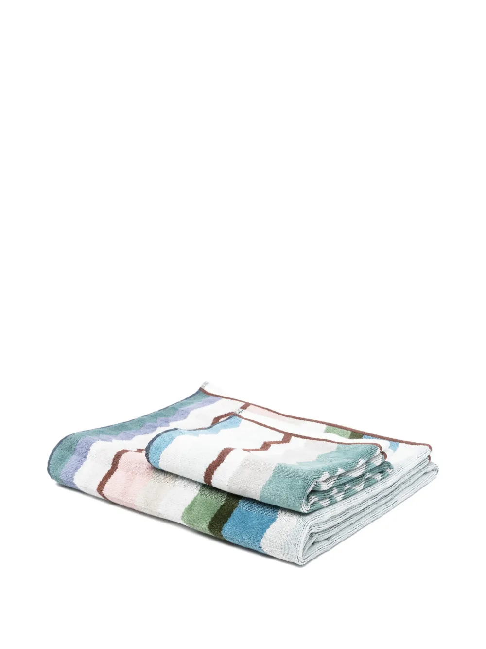 Missoni Home Eva chevron-pattern towel set (set of two) - Blu
