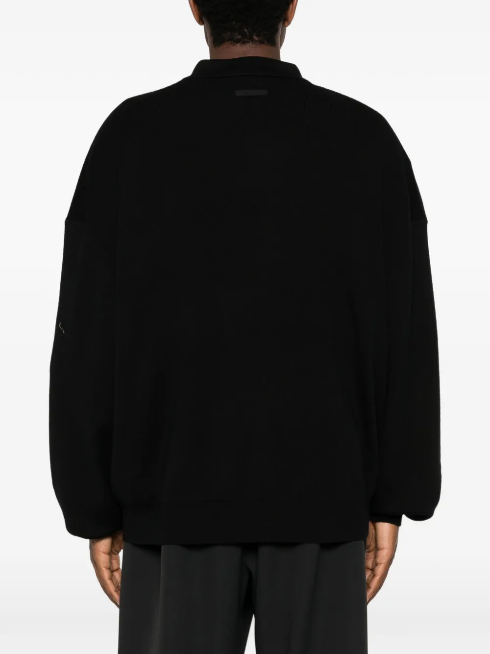 FEAR OF GOD ESSENTIALS Signature 90s poloshirt met geborduurd logo Zwart
