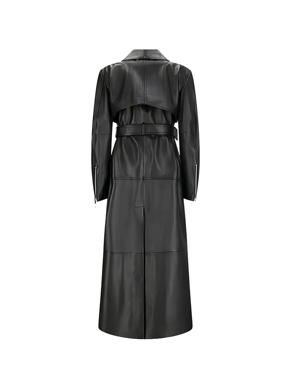 Sportmax Leren jas met ceintuur Zwart