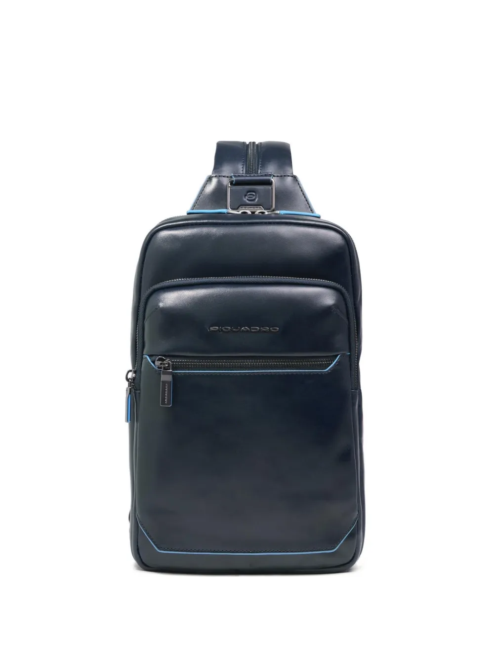 PIQUADRO convertible leather backpack sling back - Blu