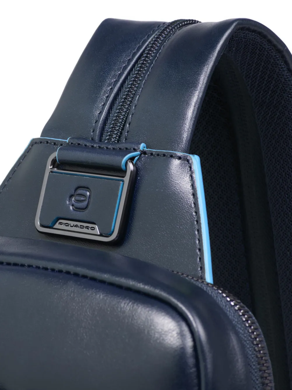 PIQUADRO Convertible leren schoudertas Blauw