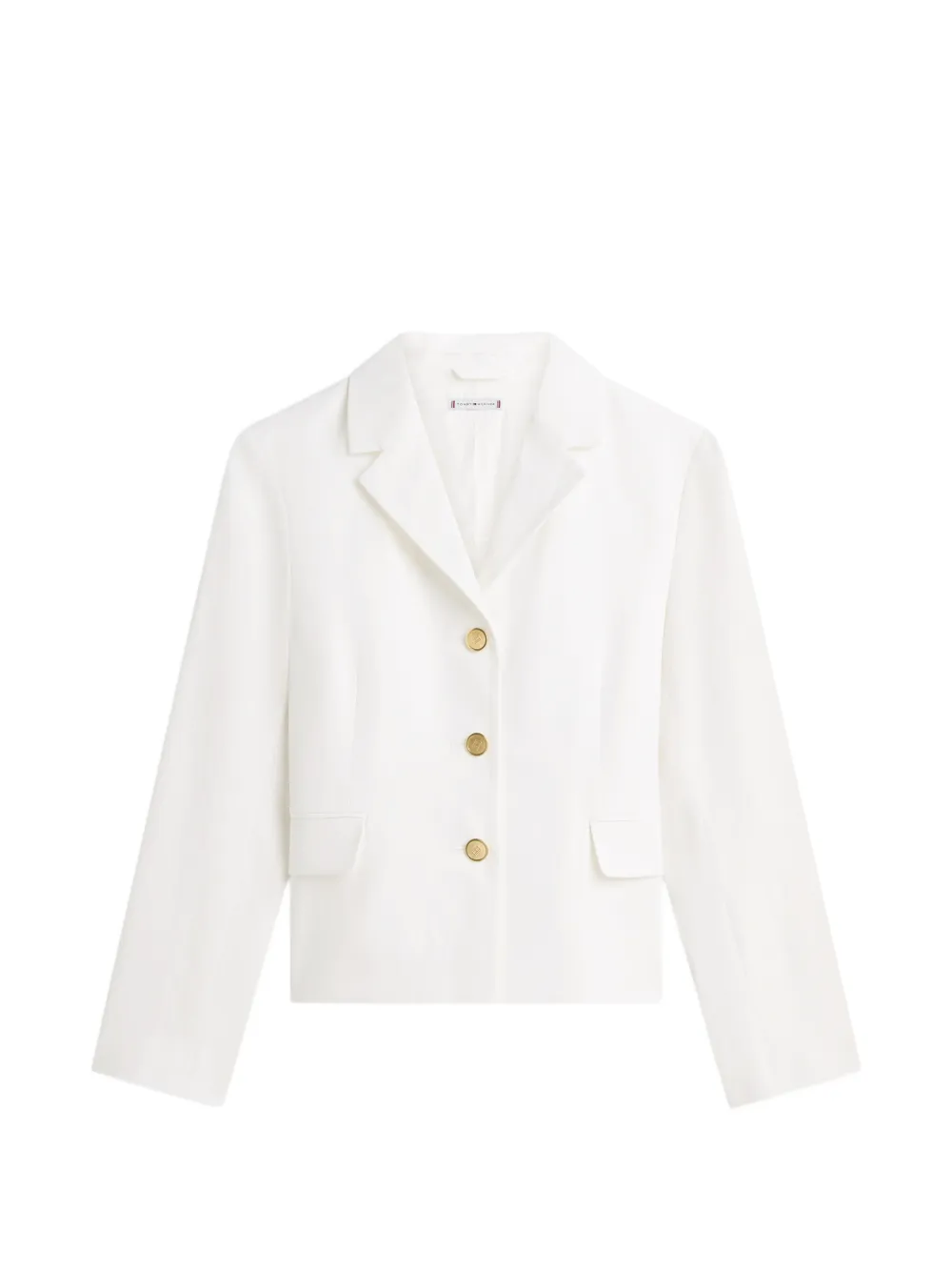 Tommy Hilfiger slim-fit single-breasted linen-blend blazer - Bianco