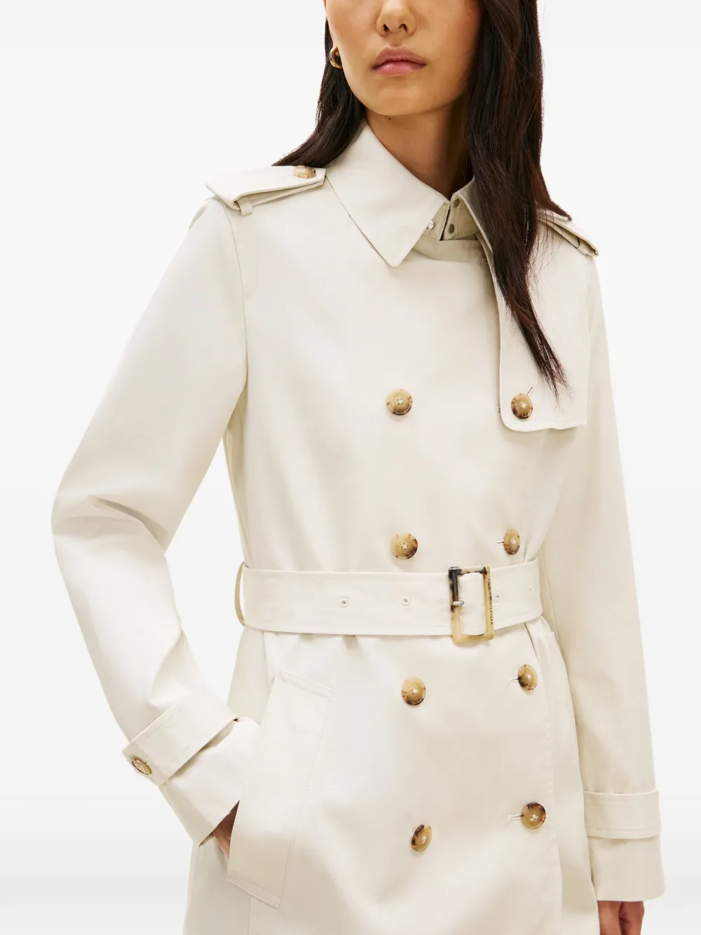 Tommy Hilfiger Trenchcoat met dubbele rij knopen Beige