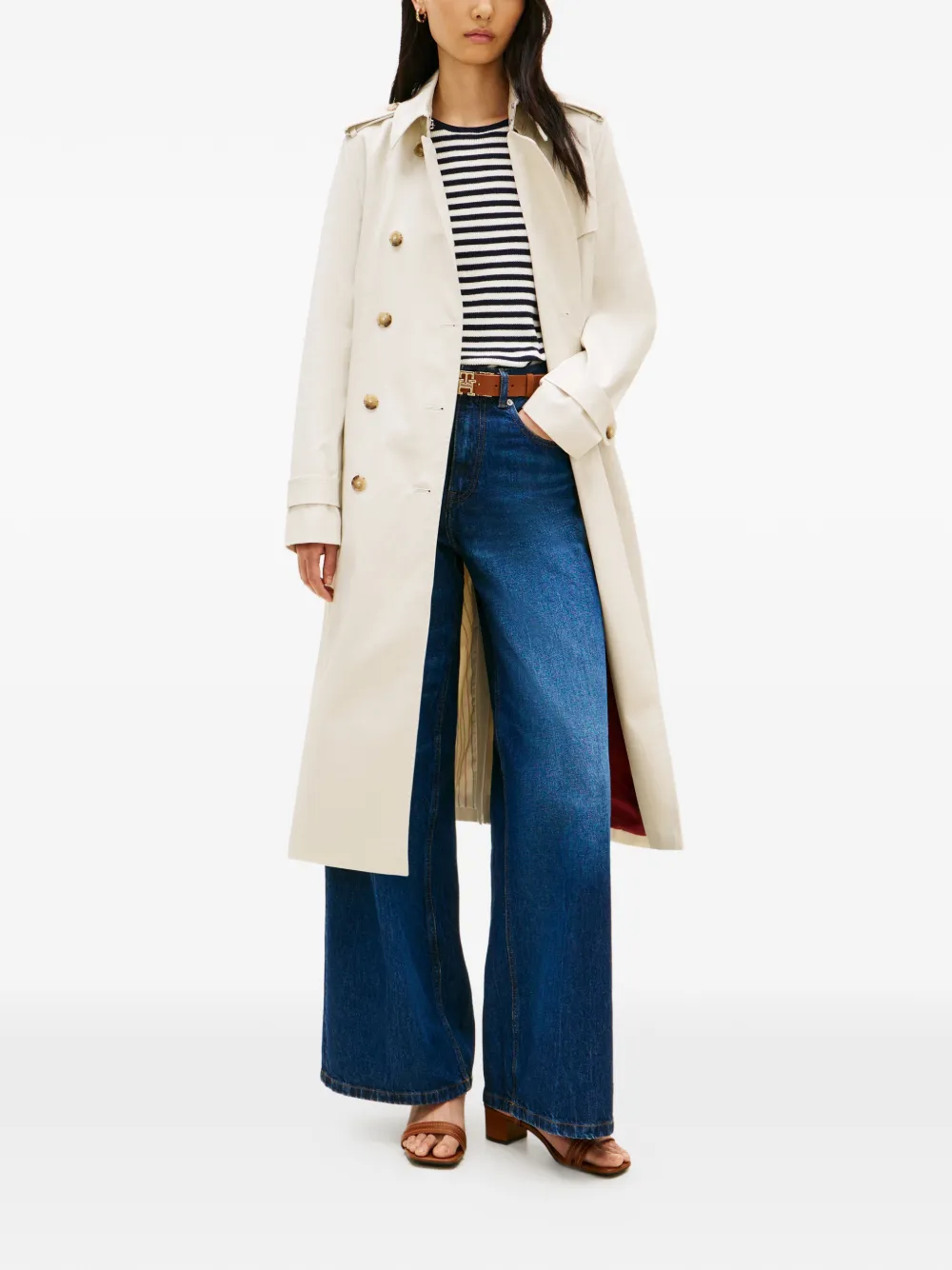 Tommy Hilfiger Trenchcoat met dubbele rij knopen Beige