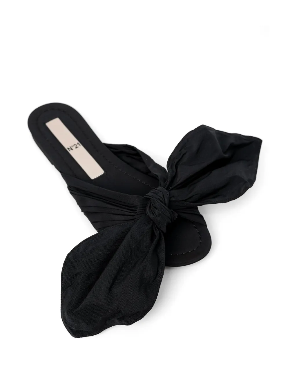 Nº21 bow flat sandals Zwart