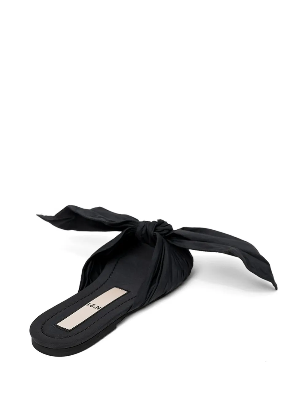 Nº21 bow flat sandals Zwart