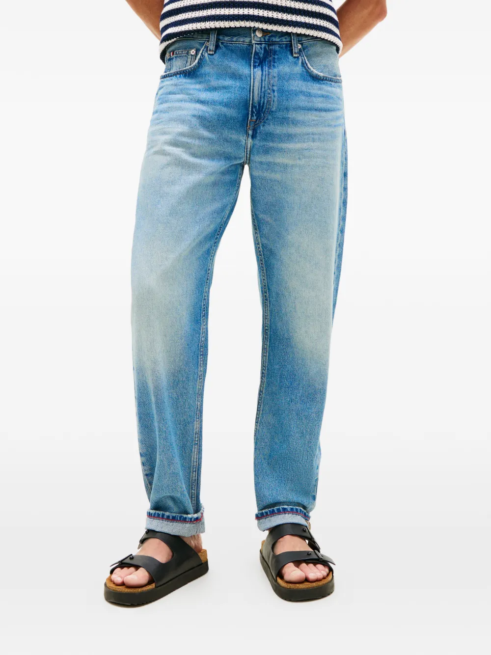 Tommy Hilfiger Harlem regular-fit straight jeans met vervaagd effect Blauw