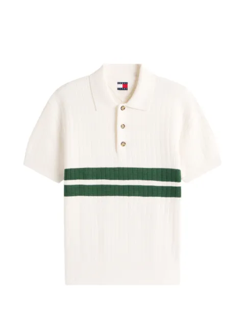 Tommy Jeans Tommy Badge stripe-detail rib-knitted polo shirt
