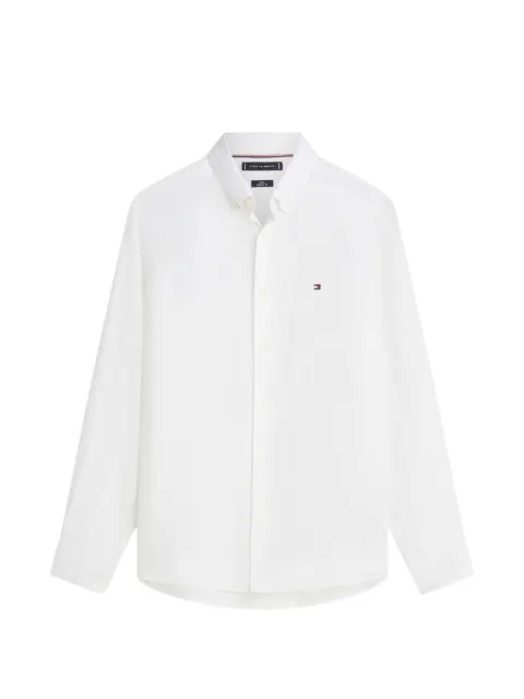 Tommy Hilfiger regular-fit button-down embroidered-logo linen shirt