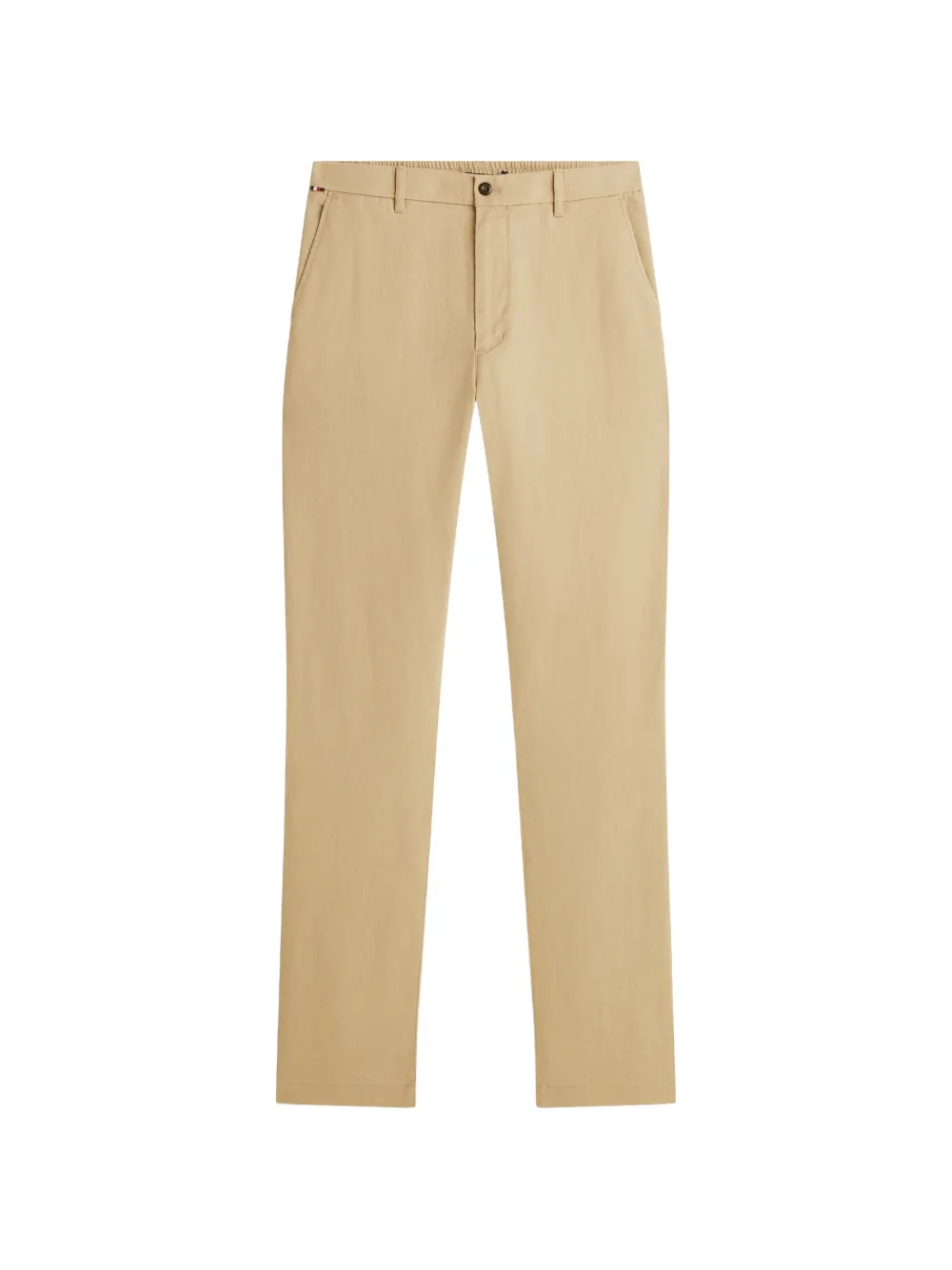 Tommy Hilfiger Denton straight-leg elasticated-waistband linen trousers - Nude