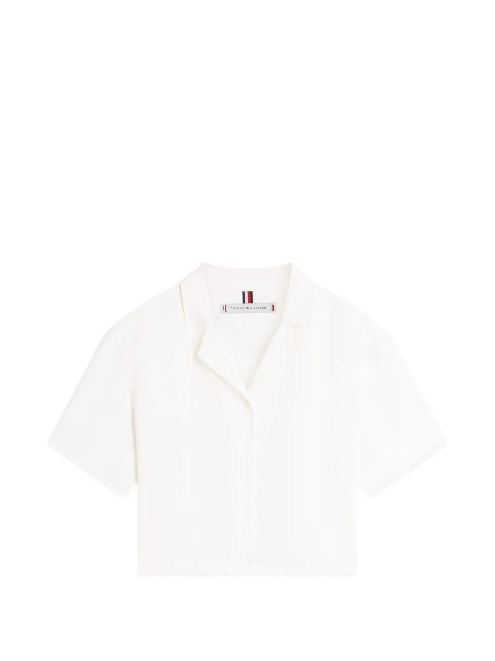 Tommy Hilfiger frayed-edge camp-collar blouse - Bianco