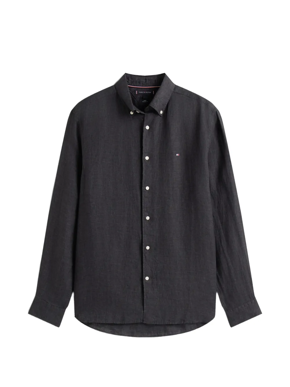 Tommy Hilfiger washed effect embroidered-logo shirt - Nero