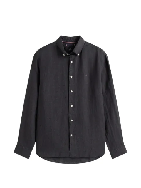 Tommy Hilfiger washed effect embroidered-logo shirt