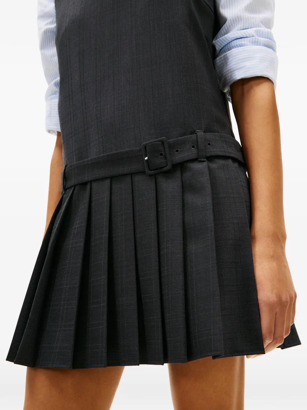 Tommy Hilfiger Geruite plooijurk Grijs