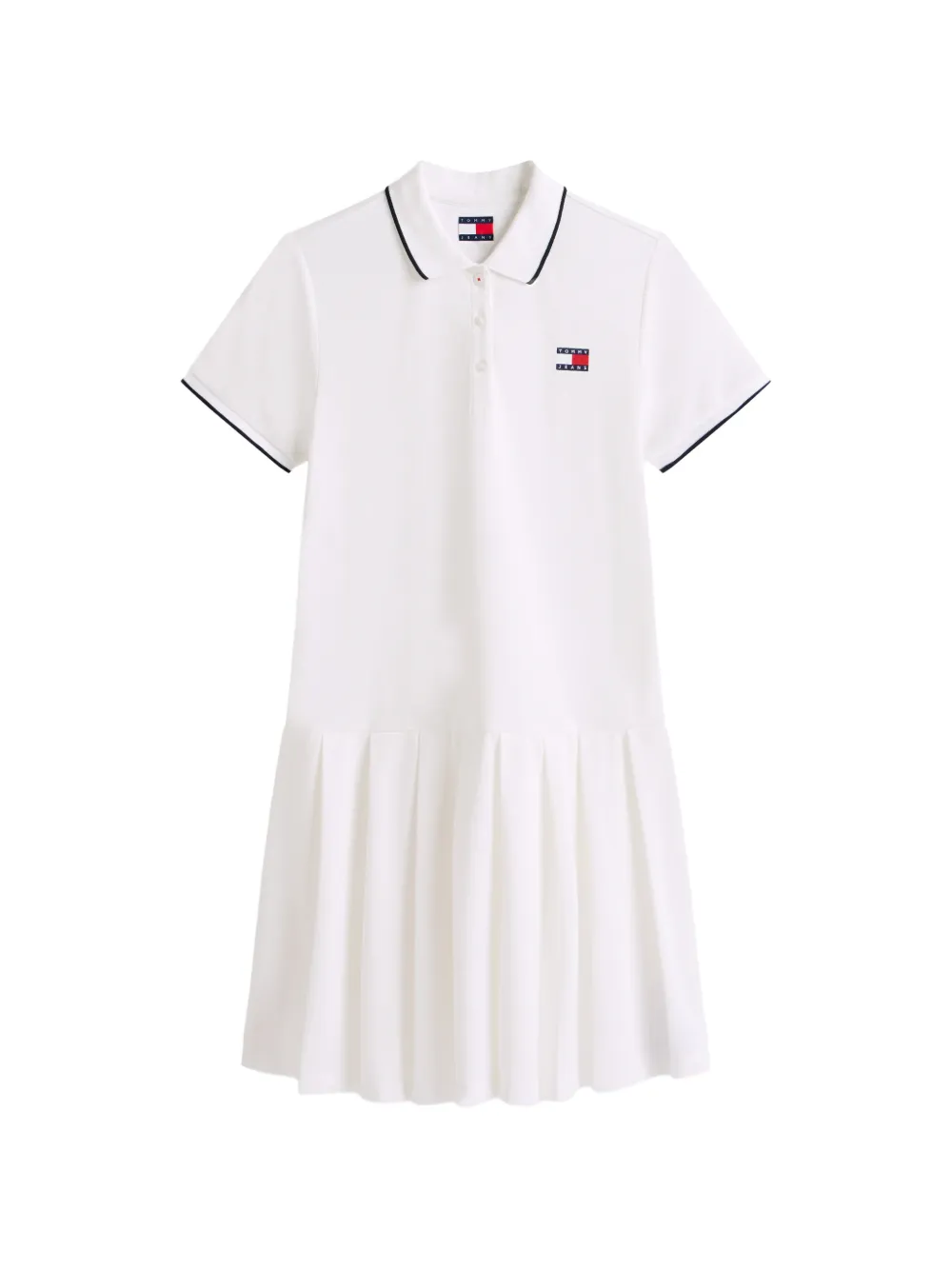 Tommy Jeans pleated-skirt polo mini dress - Bianco