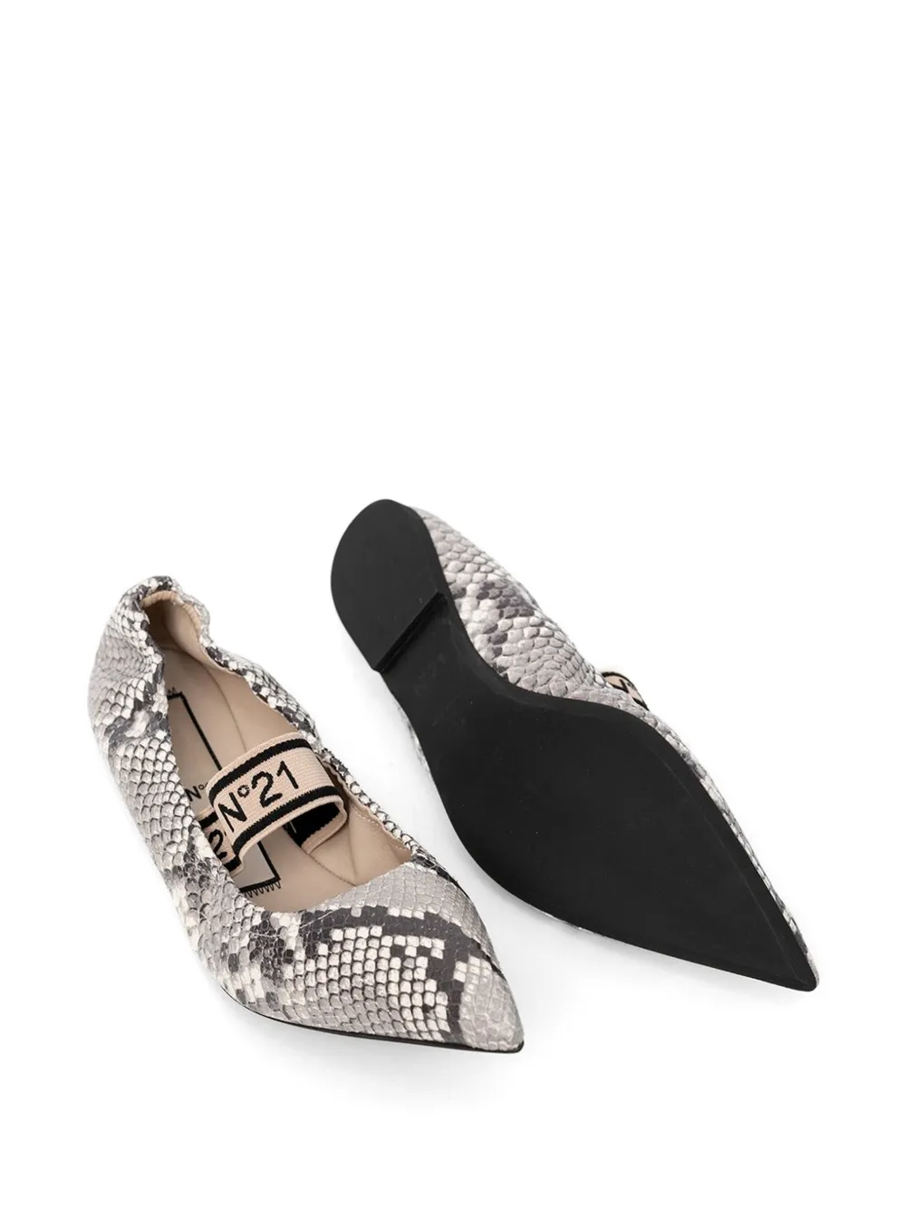 Nº21 pointed-toe strap pumps Grijs