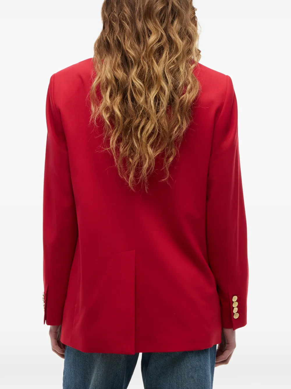 Tommy Hilfiger Timeless ruimvallende blazer van wolblend met dubbele rij knopen Rood