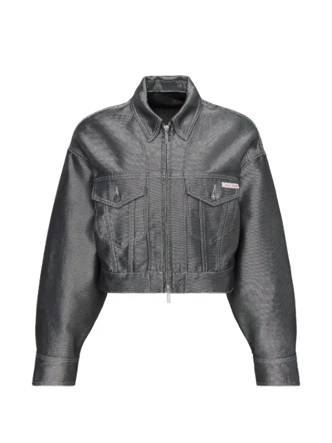 Calvin Klein metallic-effect cropped jacket