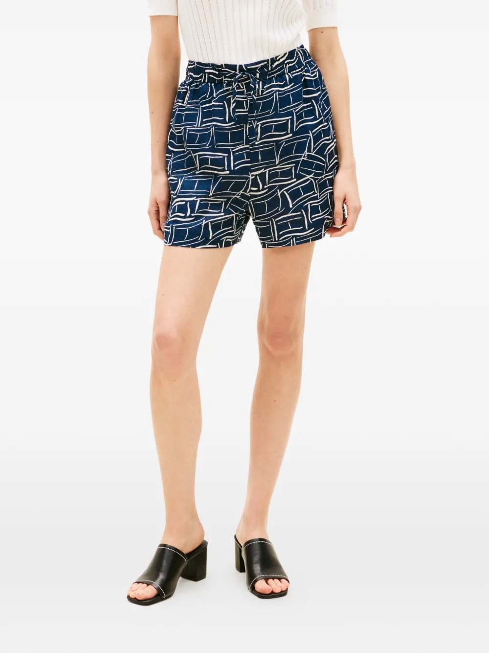 Tommy Hilfiger Shorts met print en trekkoord Blauw